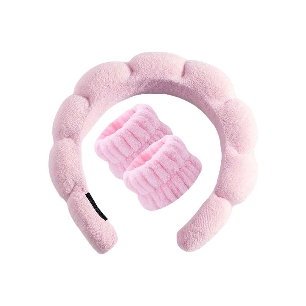 Bandolete de Cabelo Torcida & Pulseiras Skincare